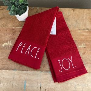 Rae Dunn PEACE JOY Christmas Kitchen towels
